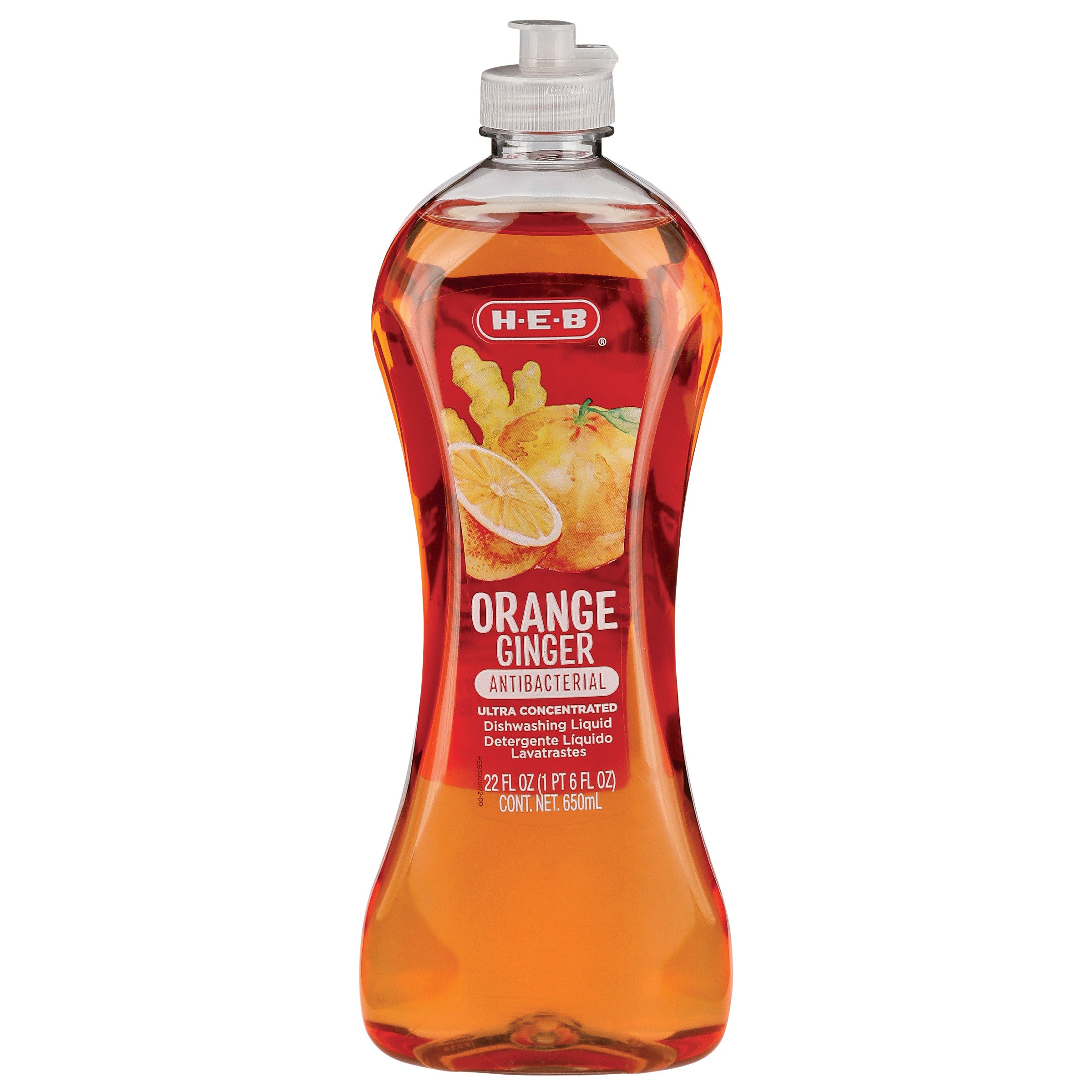 HEB Ultra Concentrated Antibacterial Orange Ginger Scent Dish Soap