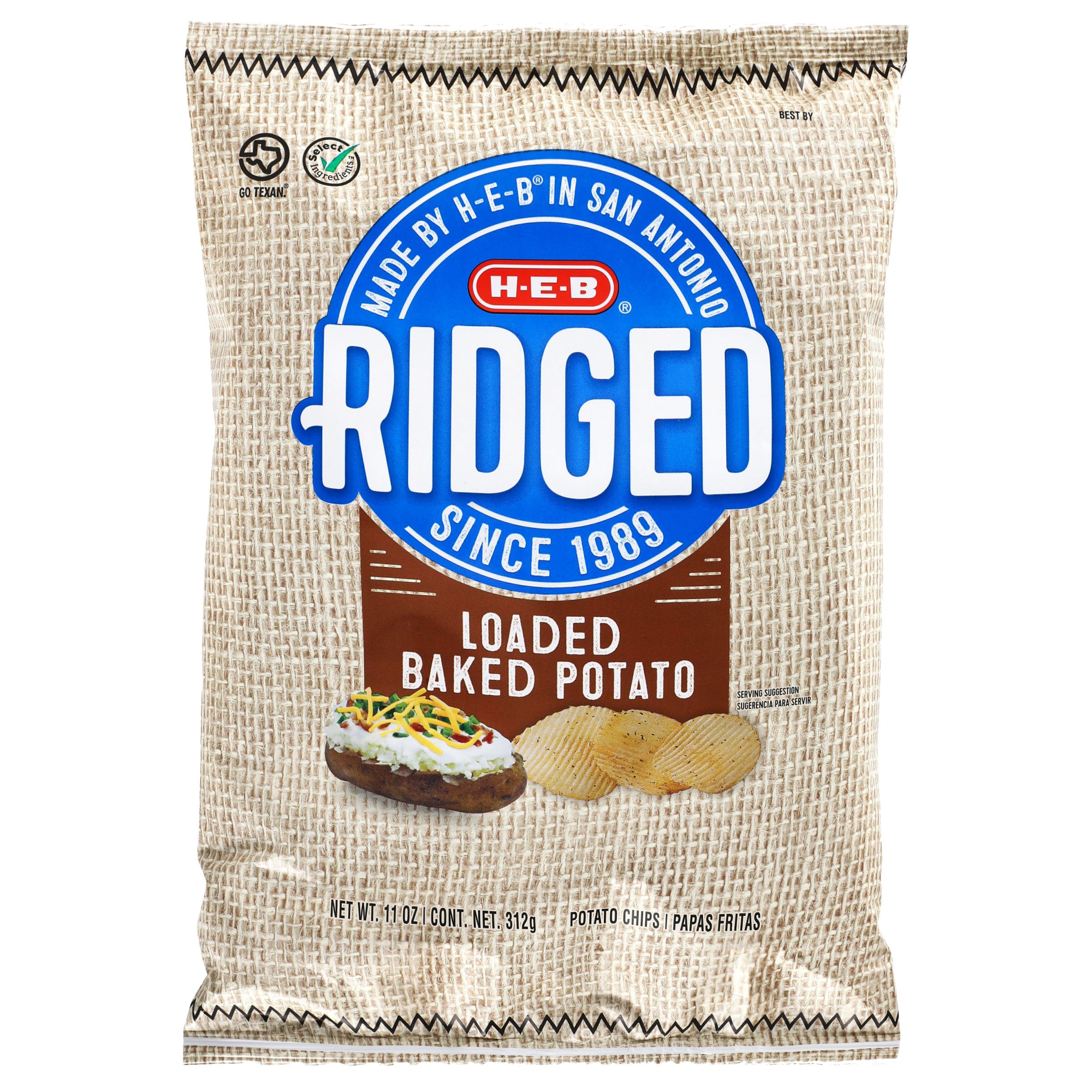 H E B Ridged Loaded Baked Potato Potato Chips Shop Chips At H E B