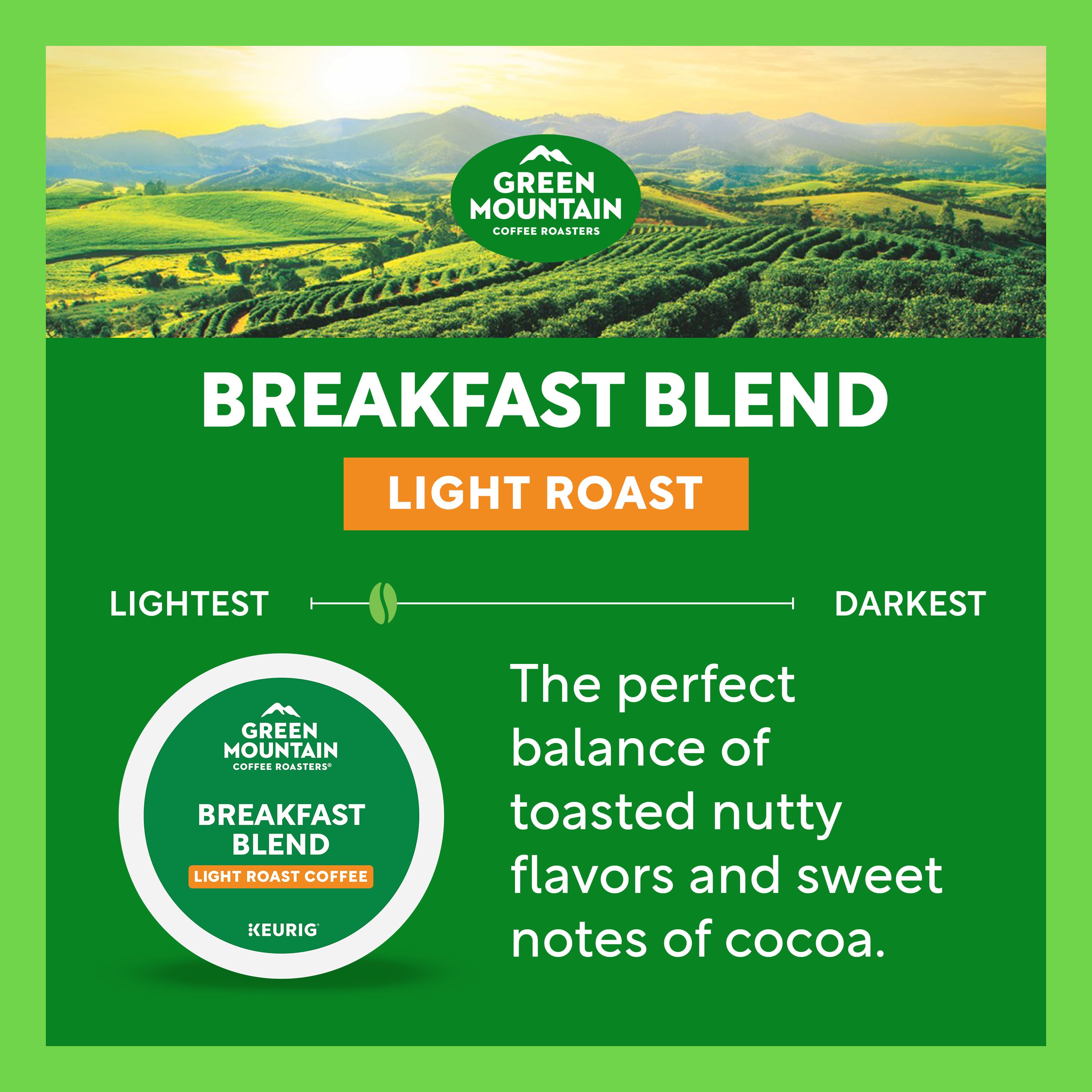 Green Mountain Coffee Breakfast Blend Light Roast Single Serve