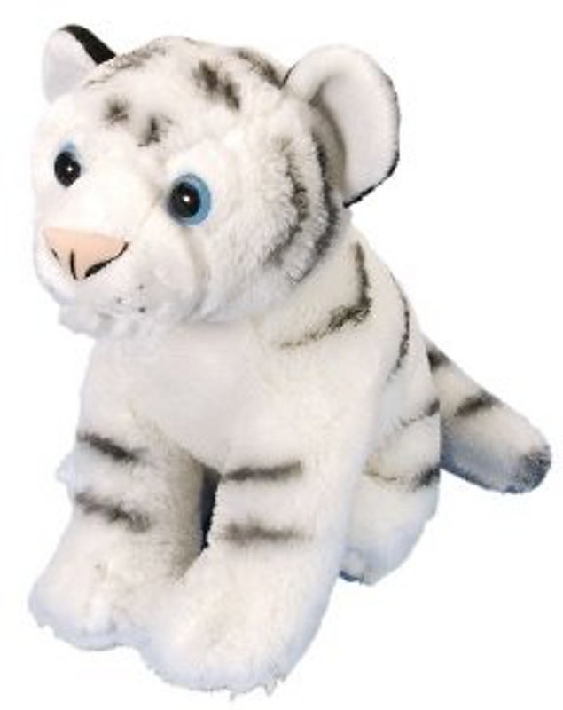 Wild Republic Baby WHITE TIGER 8" Plush Cuddlekins Sitting Stuffed Animal NEW 