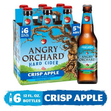 Angry Orchard Crisp Apple Hard Cider 6 pk Bottles, 12 oz