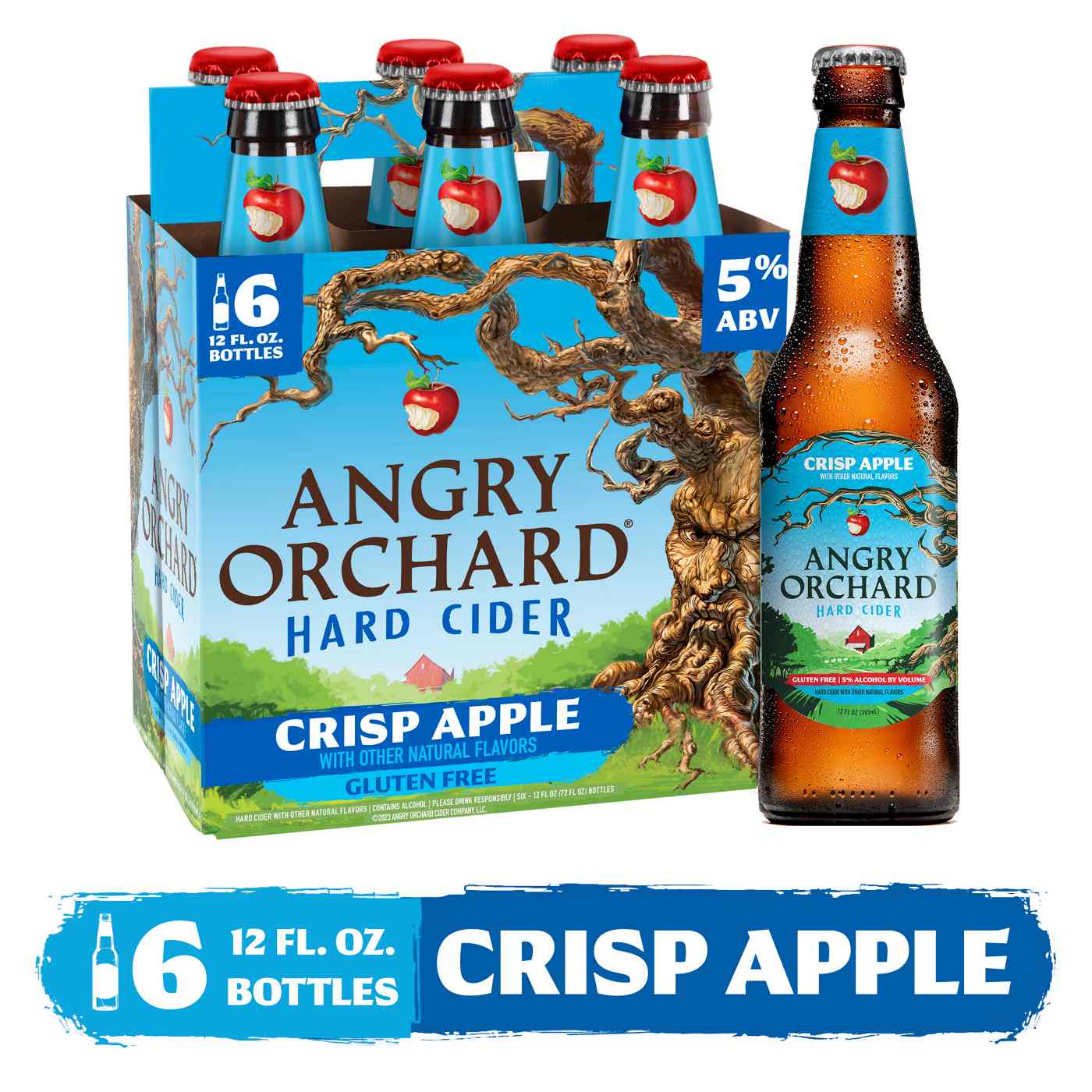 Angry Orchard Crisp Apple Hard Cider 6 pk Bottles; image 3 of 3