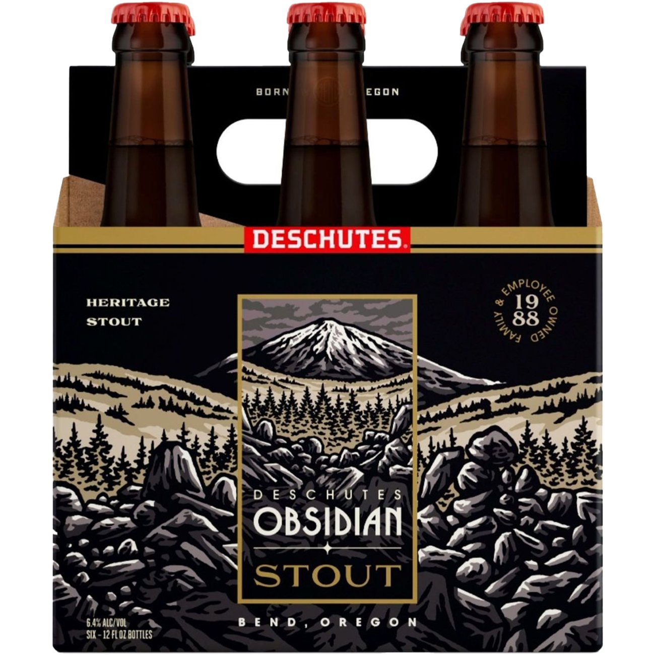Deschutes Obsidian Stout  Craft Beer 6 pk  Bottles, 12 oz