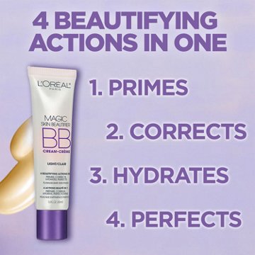 L'Oréal Paris Magic Skin Beautifier BB Cream for Face with Vitamin C and E - Medium