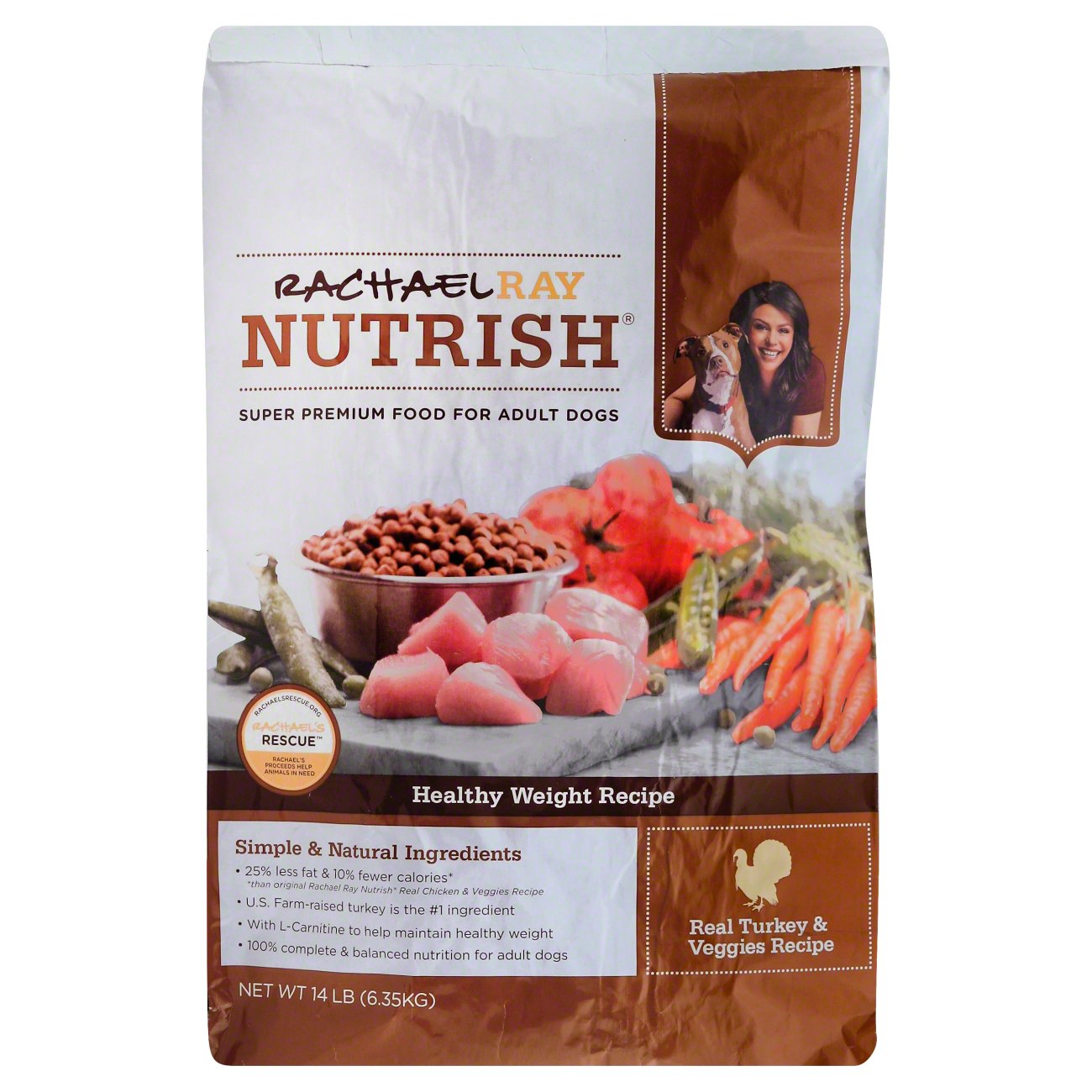 Rachael Ray Nutrish Healthy Weight Natural Dry Dog Food Turkey Veggies Recipe