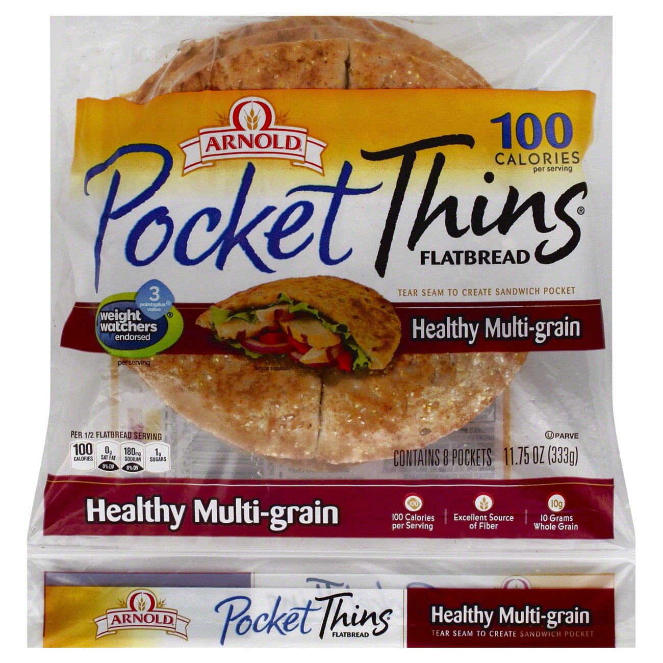 Oroweat Pocket Thins 8 Grain Flatbread Shop Bread at HEB