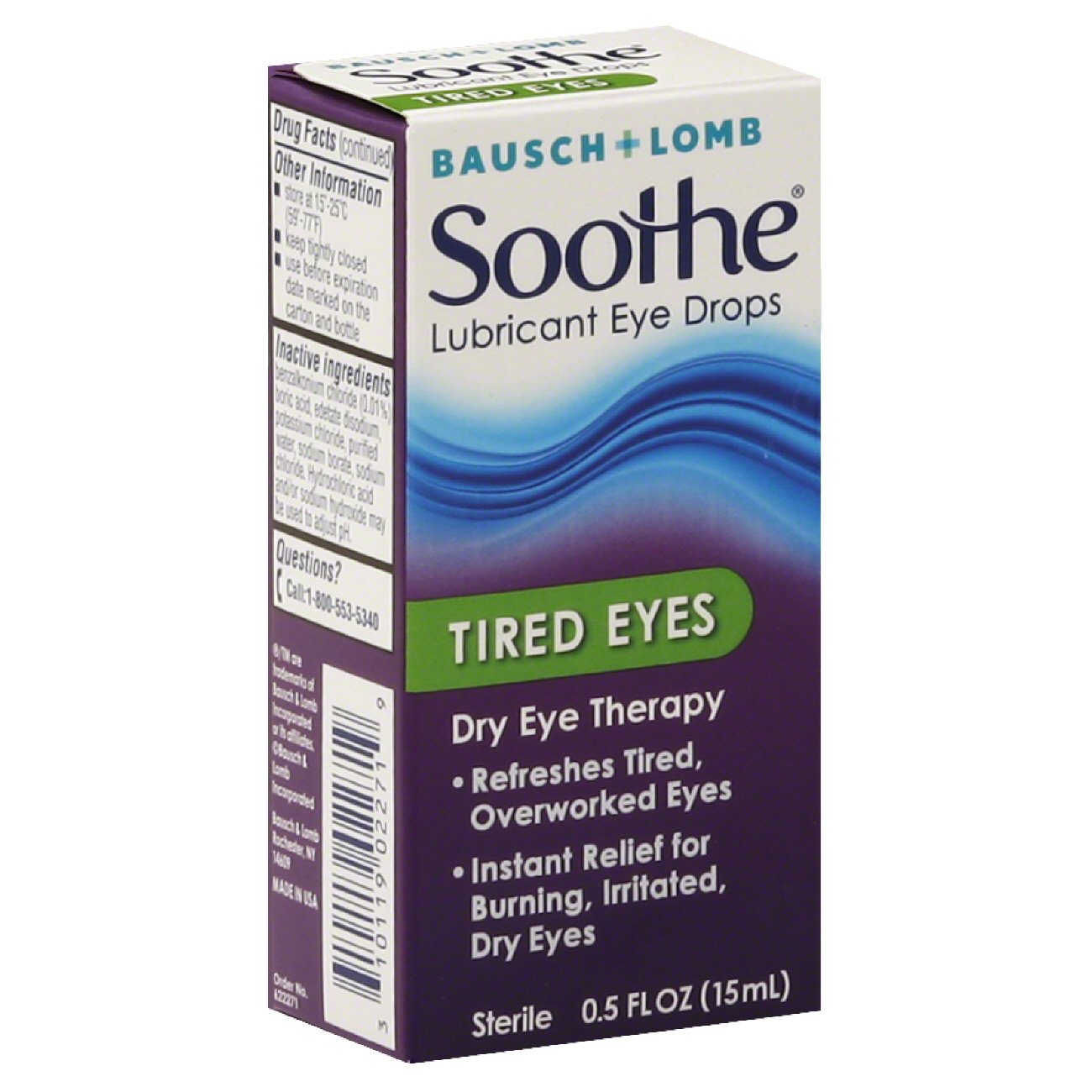 tobacco eye drops Bausch & Lomb Soothe Tired Eyes Drops
