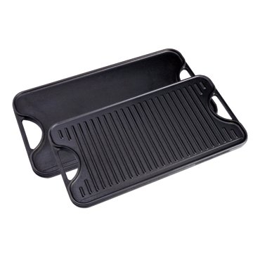 Cocinaware Pre-Seasoned Reversible Cast Iron Grill & Griddle, 18.5" x 10"
