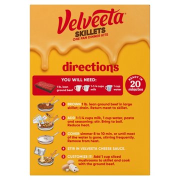 Kraft Velveeta Skillets Creamy Beef Stroganoff Dinner Kit, 11.6 oz