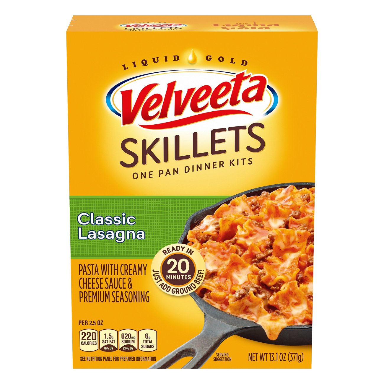 Kraft Velveeta Skillets Classic Lasagna Dinner Kit - Shop Pantry Meals ...