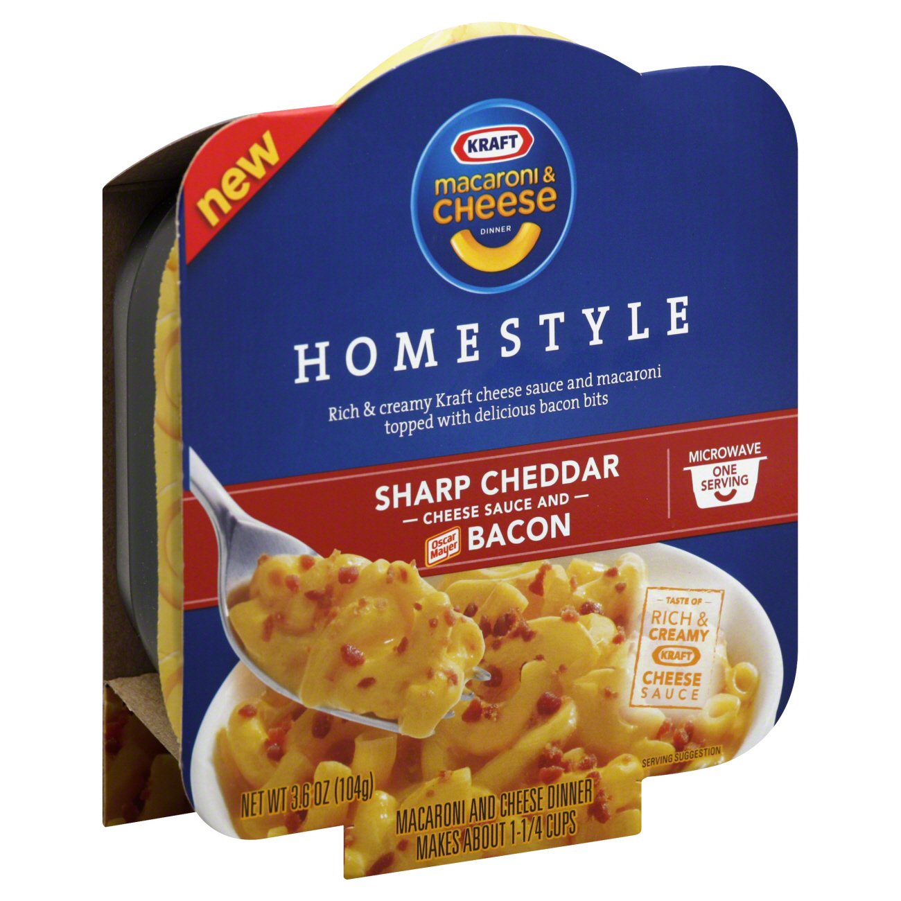 Kraft Homestyle Sharp Cheddar Cheese Sauce and Bacon Macaroni Dinner