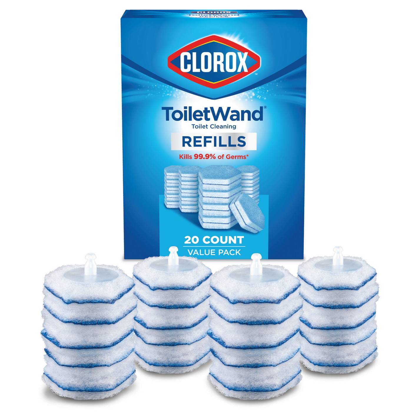 Clorox ToiletWand Toilet Cleaning Refills, Disinfecting Scrubbing Pads; image 1 of 9
