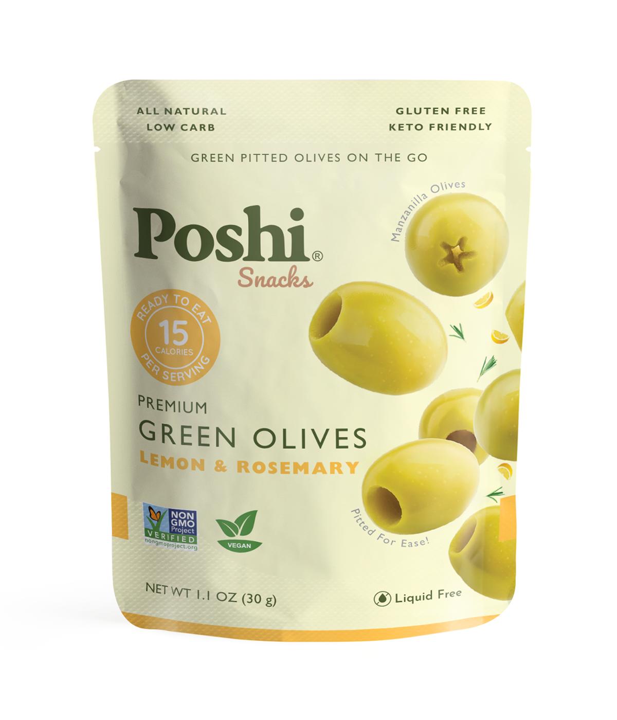 Poshi Snacks Green Olives - Lemon & Rosemary; image 1 of 2