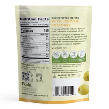 Poshi Snacks Green Olives - Lemon & Rosemary, 1.1 oz