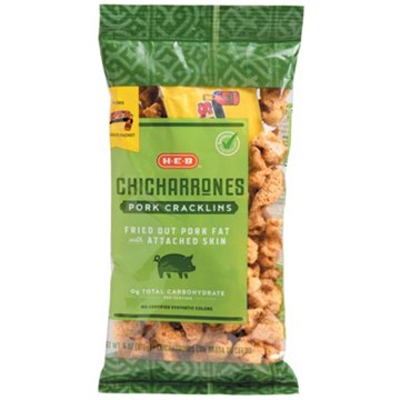 H-E-B Chicharrones Pork Cracklins & Hot Sauce Packet, 6 oz