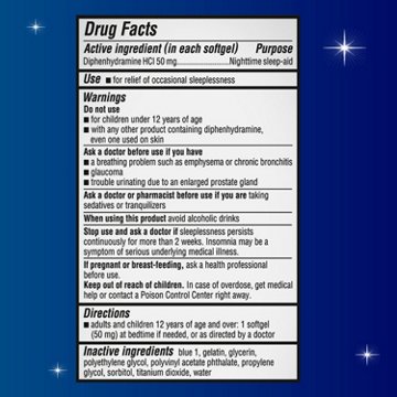 Unisom SleepGels Nighttime Sleep-Aid SoftGels, 60 ct