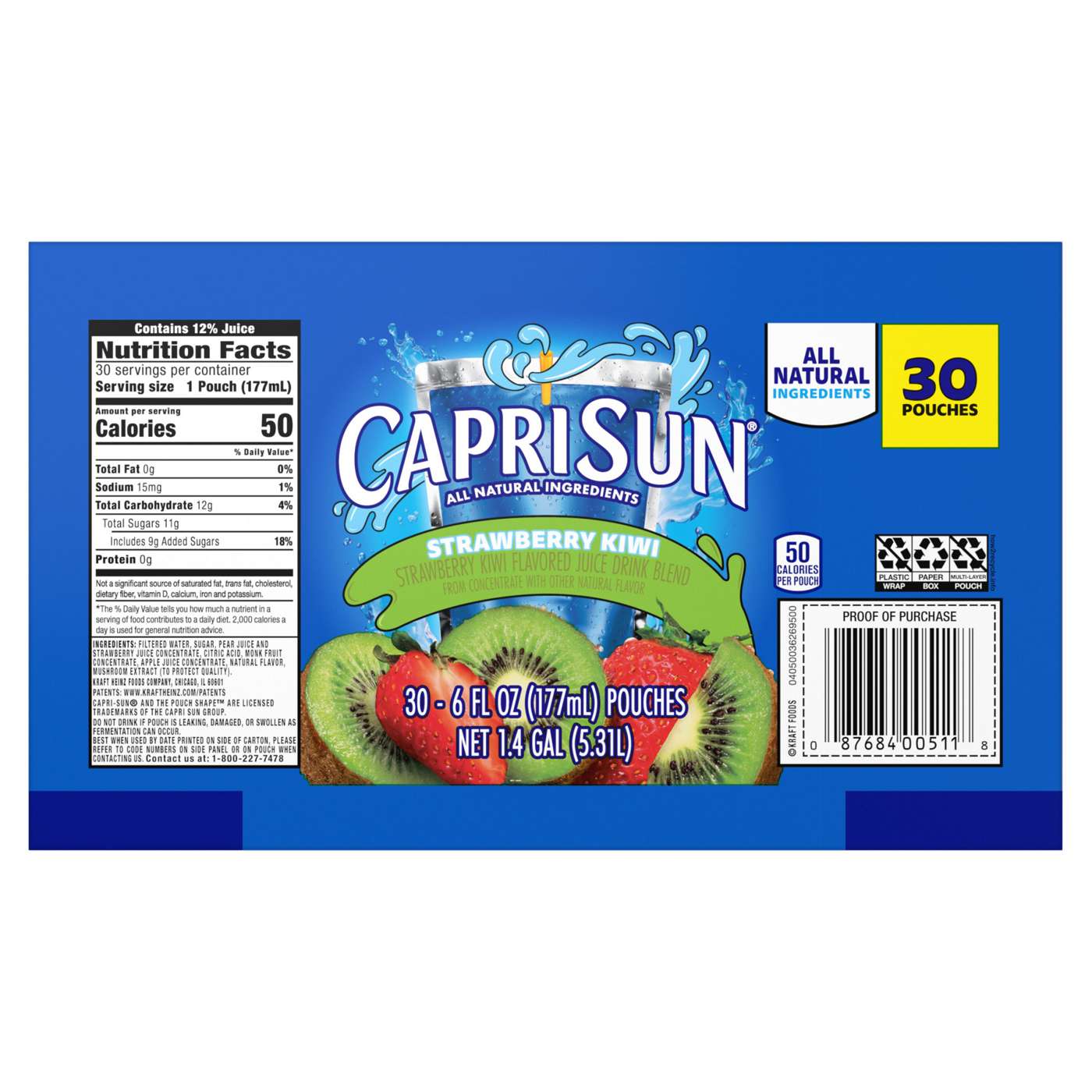 Capri Sun Strawberry Kiwi Juice Drink 30 pk Pouches; image 3 of 3