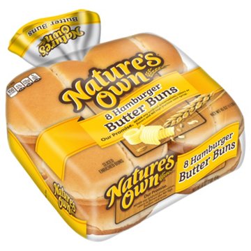 Nature's Own Sliced Hamburger Butter Buns, 8 ct