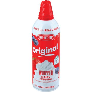 H-E-B Whipped Dairy Topping – Original, 6.5 oz