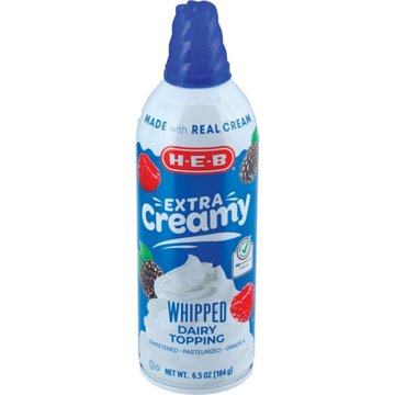 H-E-B Whipped Dairy Topping – Extra Creamy, 6.5 oz