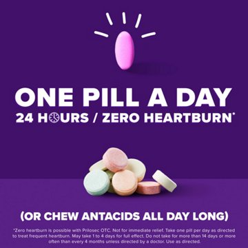 Prilosec OTC Omeprazole Delayed Release Tablets, Acid Reducer for Frequent Heartburn, Wildberry Flavor