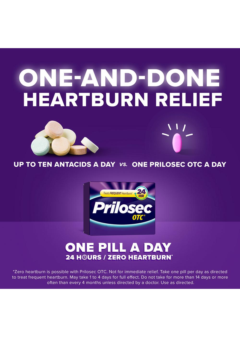 Prilosec OTC Omeprazole Delayed Release Tablets, Acid Reducer for Frequent Heartburn, Wildberry Flavor; image 12 of 18