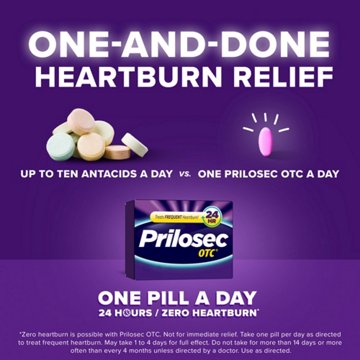 Prilosec OTC Omeprazole Delayed Release Tablets, Acid Reducer for Frequent Heartburn, Wildberry Flavor