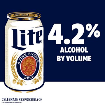 Miller Lite Beer 15 pk Aluminum Bottles, 16 oz