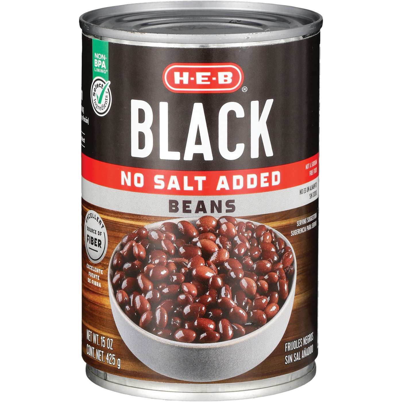 H-E-B No Salt Added Black Beans; image 2 of 2