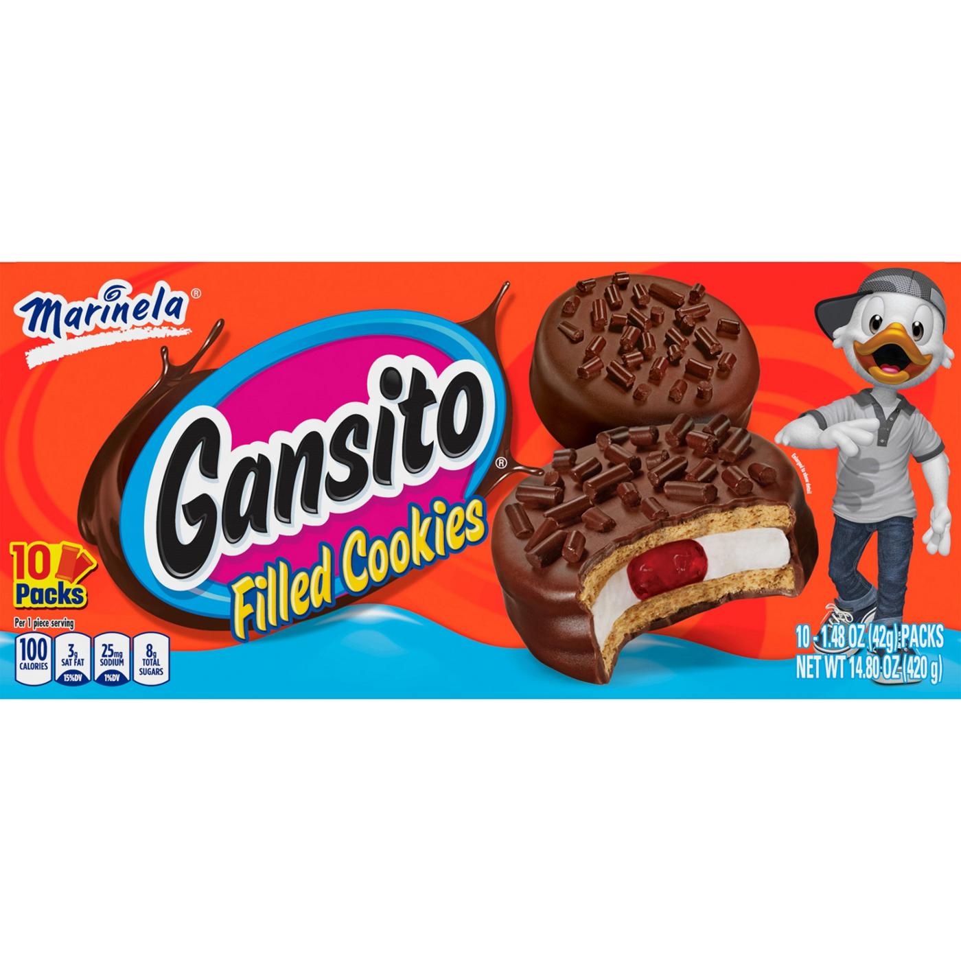 Marinela Gansito Strawberry and Crème Filled Cookies; image 1 of 3