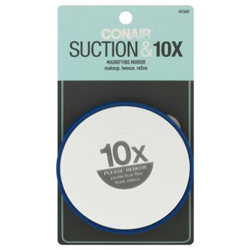 Conair Styling Essentials Stickaround Mirror with 10X Magnification, Assorted Colors