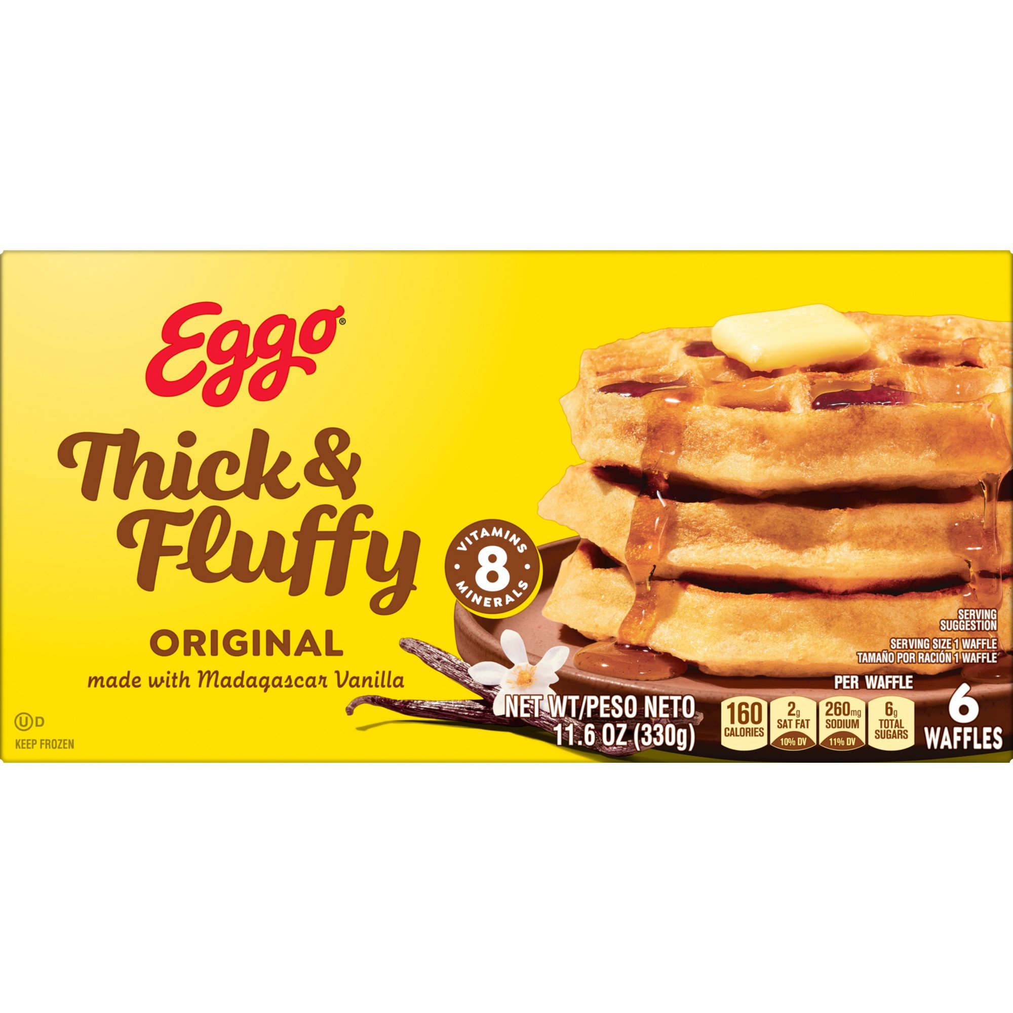 Eggo Thick and Fluffy Original Frozen Waffles, 11.6 oz Shop Entrees