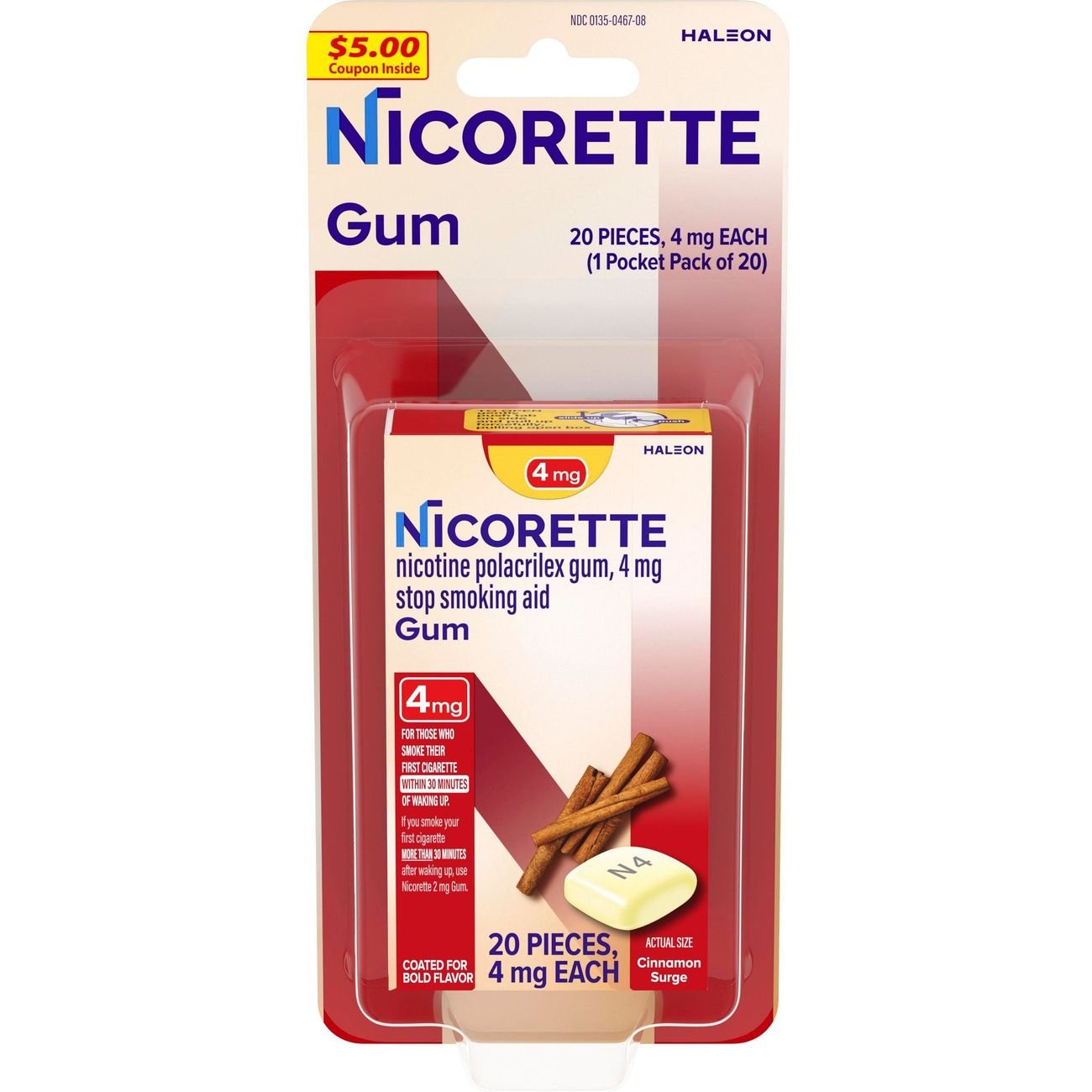 Nicorette Gum 4 mg Stop Smoking Aid Cinnamon Surge Shop Smoking