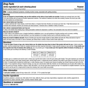 Nicorette Nicotine Gum Stop Smoking Aid with Behavioral Support Program, 4 mg, White Ice Mint Flavor, 20 ct