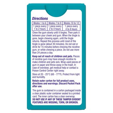 Nicorette Nicotine Gum Stop Smoking Aid with Behavioral Support Program, 4 mg, White Ice Mint Flavor, 20 ct