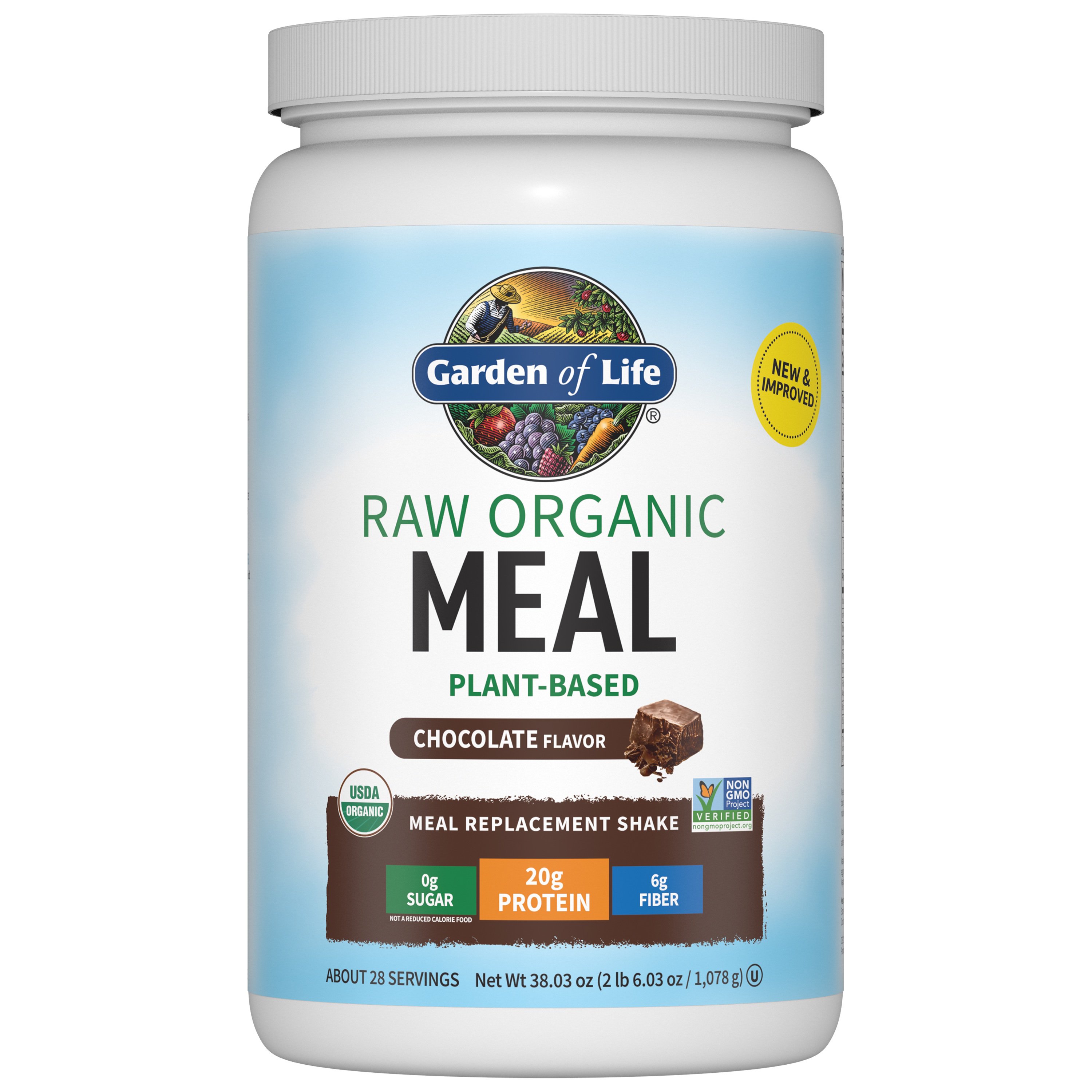 Garden of Life 20g Protein Plant Based Meal Replacement - Chocolate, 38 oz  | Central Market - Really Into Food