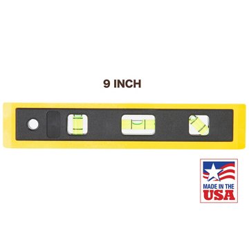 Mayes Professional Torpedo Level with Magnetic V-Groove Edge, 9"