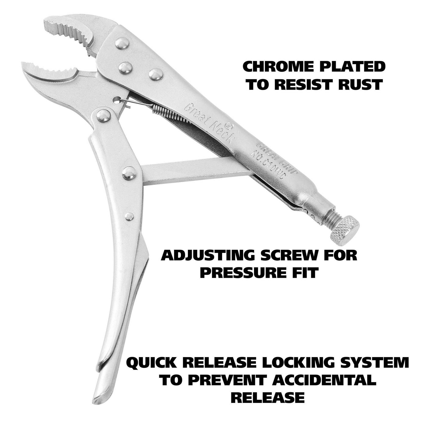 Great Neck Curved Jaw Locking Pliers; image 2 of 9