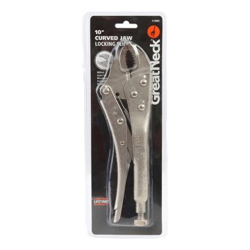 Great Neck Curved Jaw Locking Pliers, 10"