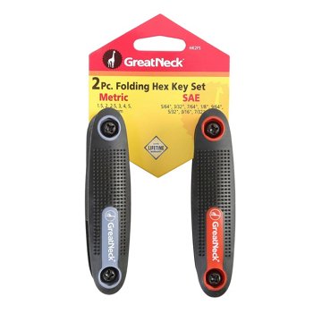 Great Neck Folding Hex Key Set, 2 pk