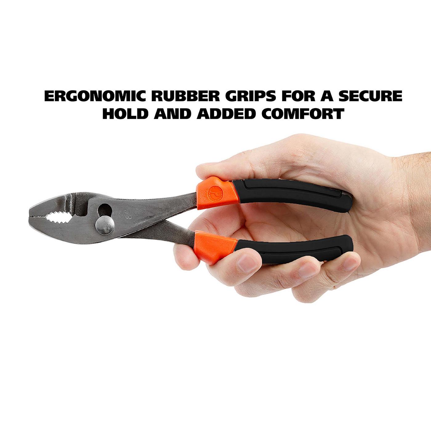 Newest tool purchased for the job. Slip joint soft jaw pliers. Perfect for  stainless or plastic fittings that are being stubborn without breaking it  or marring. Saw a set at a customer