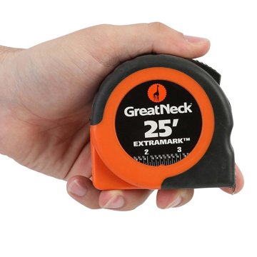 Great Neck ExtraMark™ Rubber Grip Tape Measure, 25'