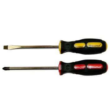 Great Neck Screwdriver Set with Cushion Grip, 2 pc
