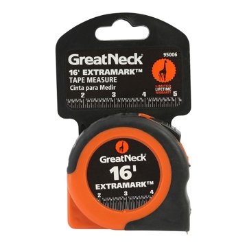 Great Neck ExtraMark™ Rubber Grip Tape Measure, 16'