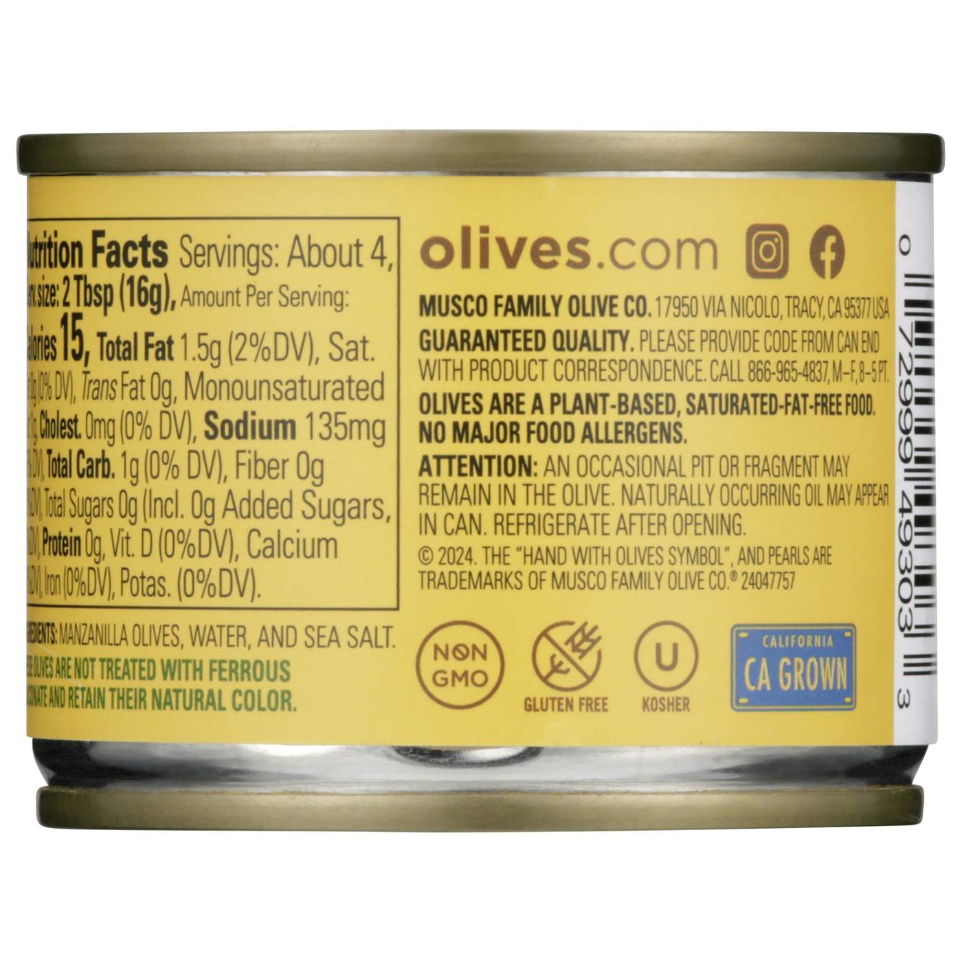 Musco Family Olive Co. Sliced Ripe Black Pearl Olives; image 8 of 10