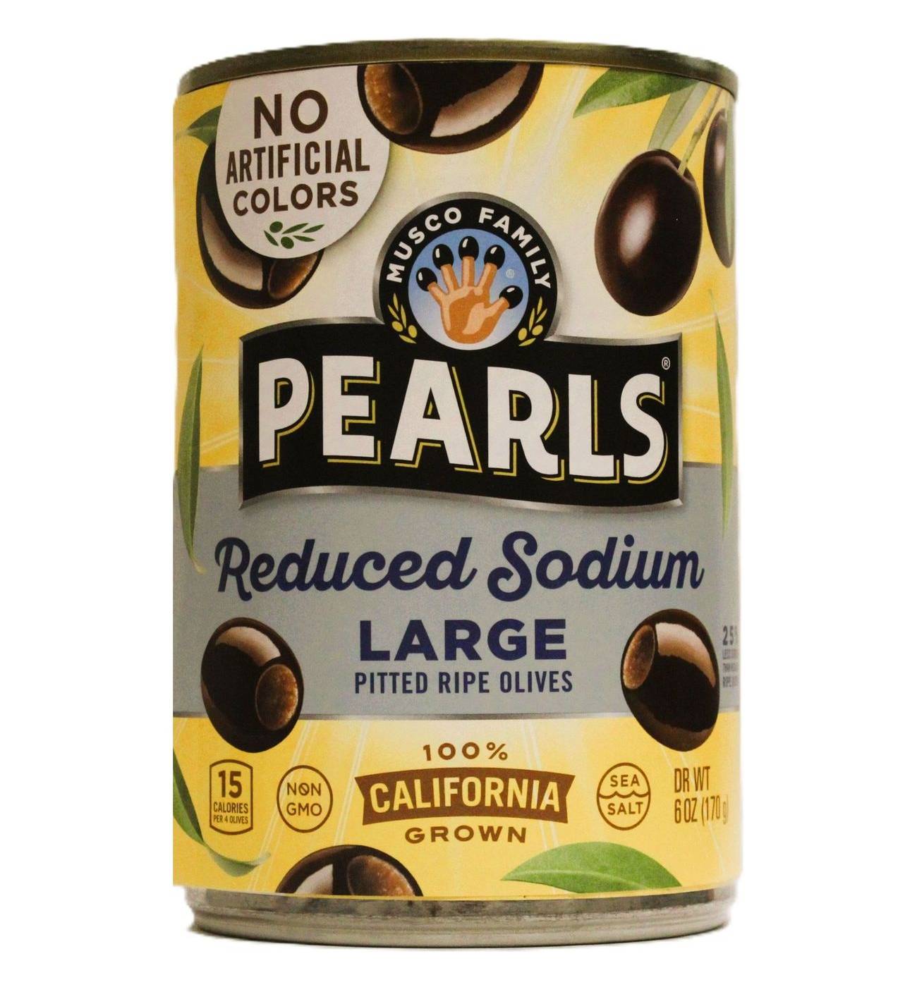 Musco Family Olive Co. Pearls Reduced Sodium Large Pitted California Ripe Olives; image 1 of 10