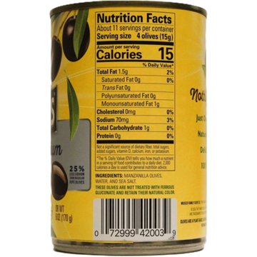 Musco Family Olive Co. Pearls Reduced Sodium Large Pitted California Ripe Olives, 6 oz