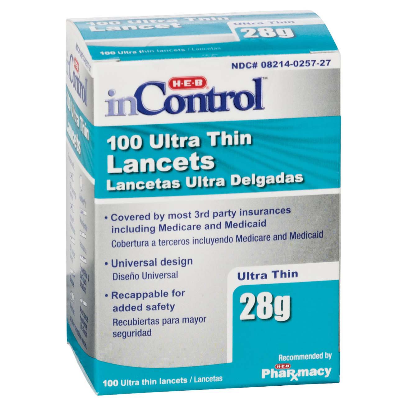 HEB InControl Ultra Thin 28 Gauge Lancets Shop Lances at HEB