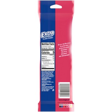 Extra Classic Bubble Sugar Free Chewing Gum, 15 ct (3 Pack), 45 pc