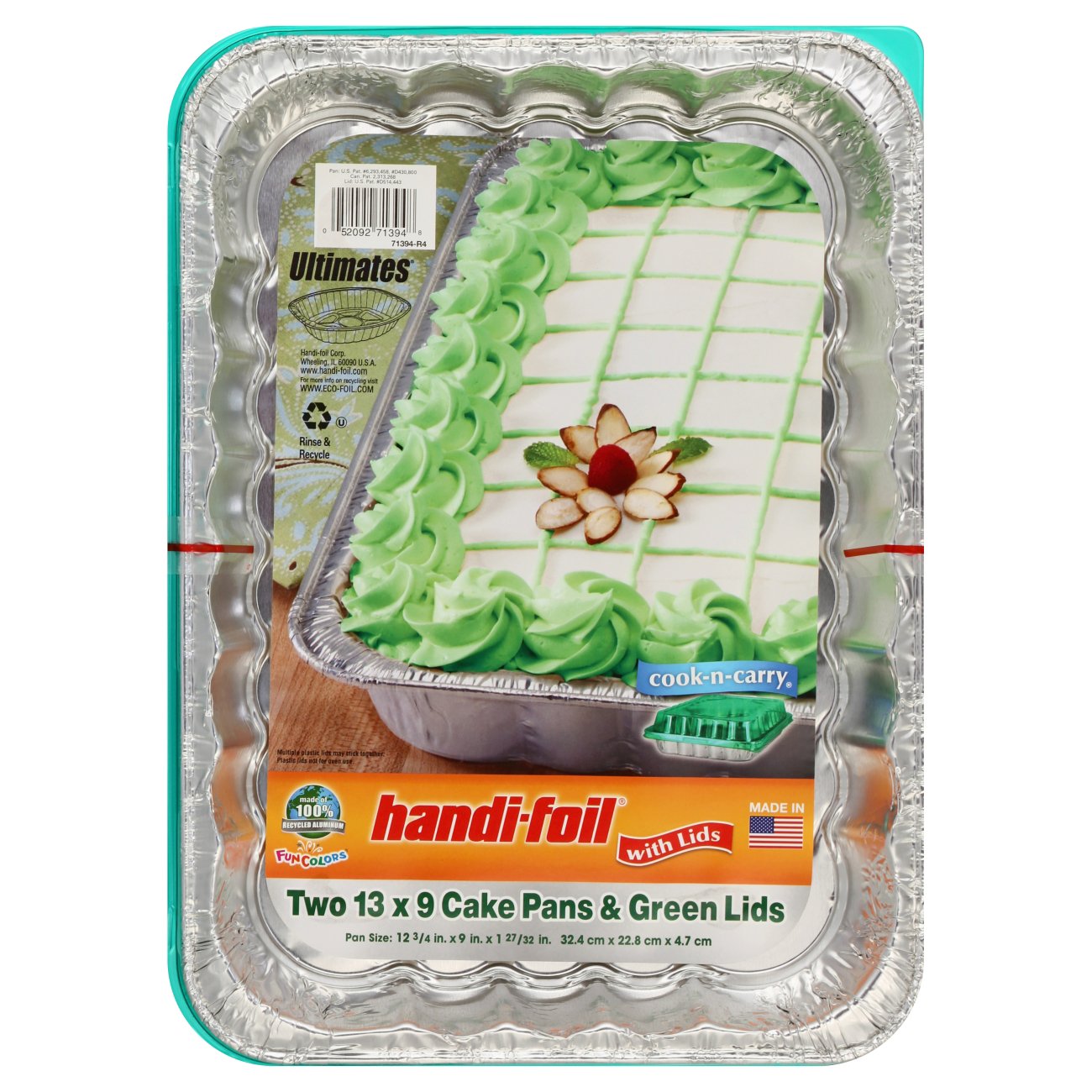 Handi Foil Fun Colors Cake Pans With Lid Green - Shop Bakeware at H-E-B